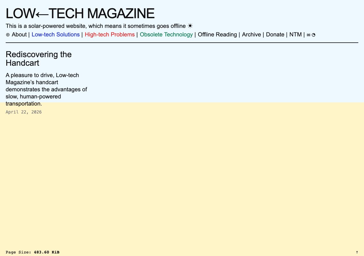 Low-tech Magazine 웹사이트